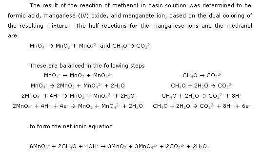 'Qualitative Reduction-Oxidation Reactions' - The redox reaction of permanganate to manganese (IV) oxide and manganate ion